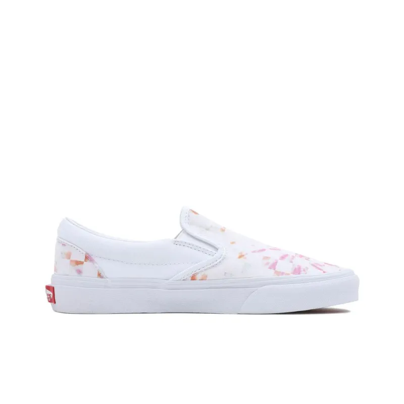 Vans Aura Checkerboard Classic Slip-On Low-Top Skateboard Shoes Unisex Pink White-1