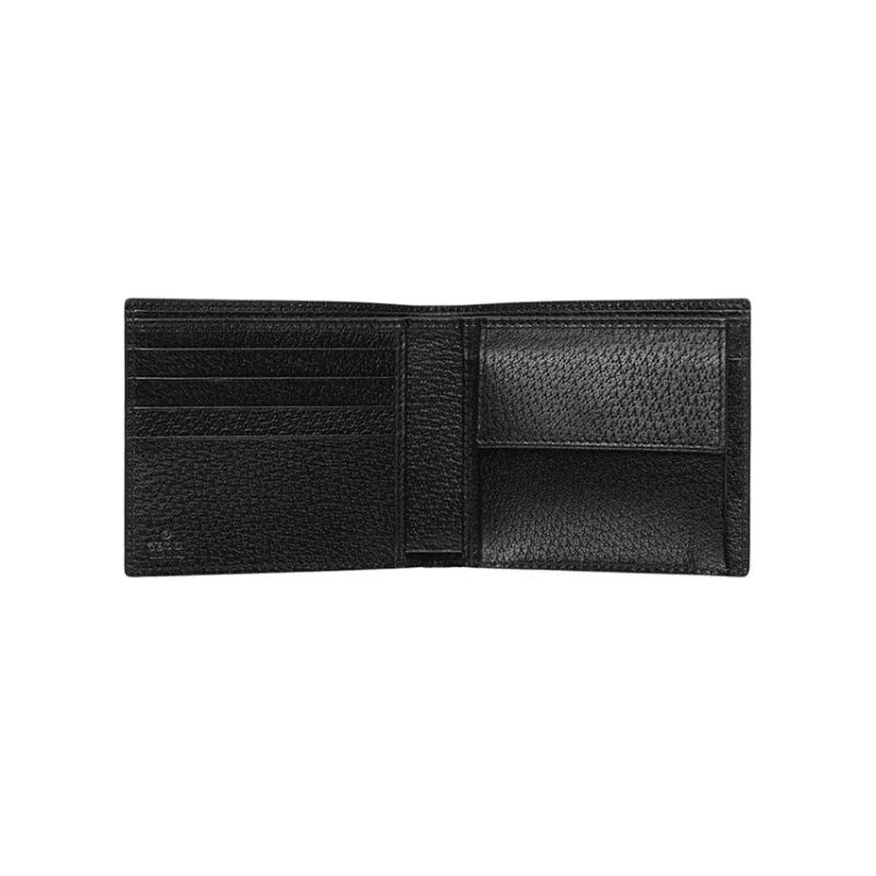 GUCCI Cow Leather Wallet Men's Black-4