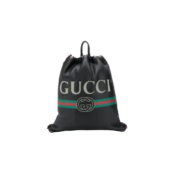 GUCCI Leather Backpack Unisex Black
