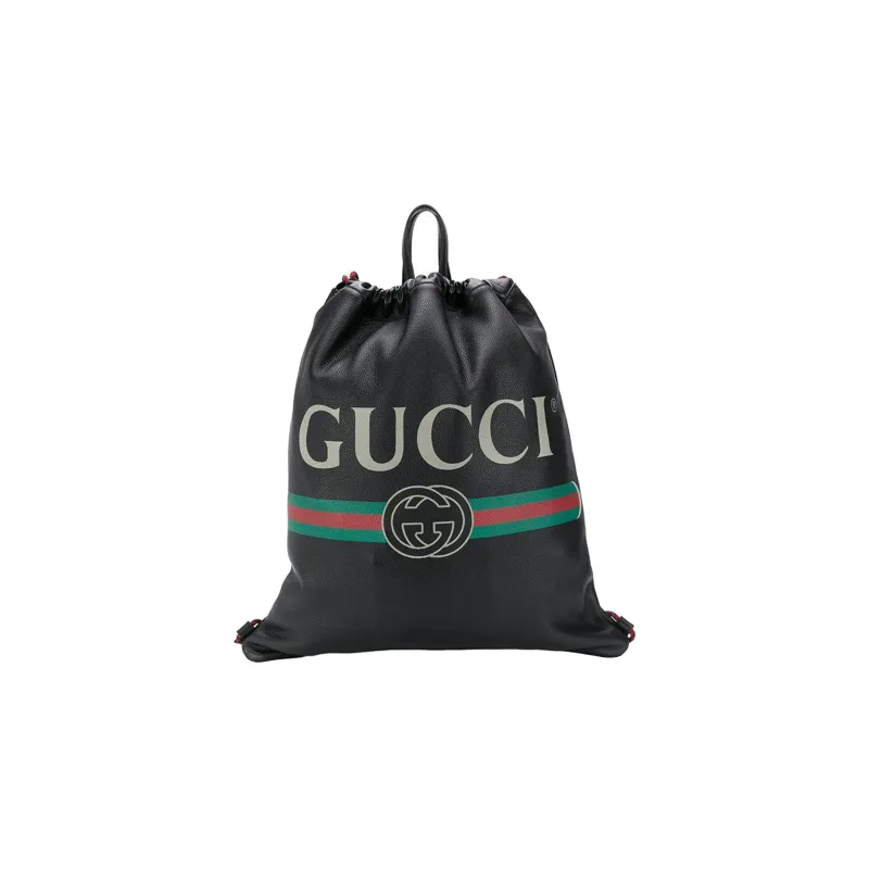 GUCCI Leather Backpack Unisex Black-0