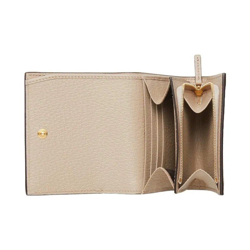 GUCCI Canvas With Leather Wallet Women's Green/Red-3