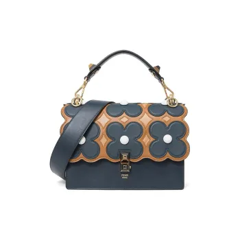 FENDI Kan I Cow Leather Handbag Shoulder Bag Crossbody Bag Women's Blue