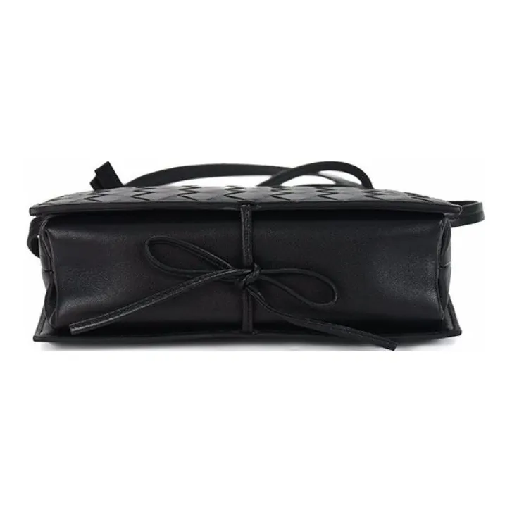 Bottega Veneta Leather Small Square Bag Shoulder Bag, Crossbody Bag Women's Black-3