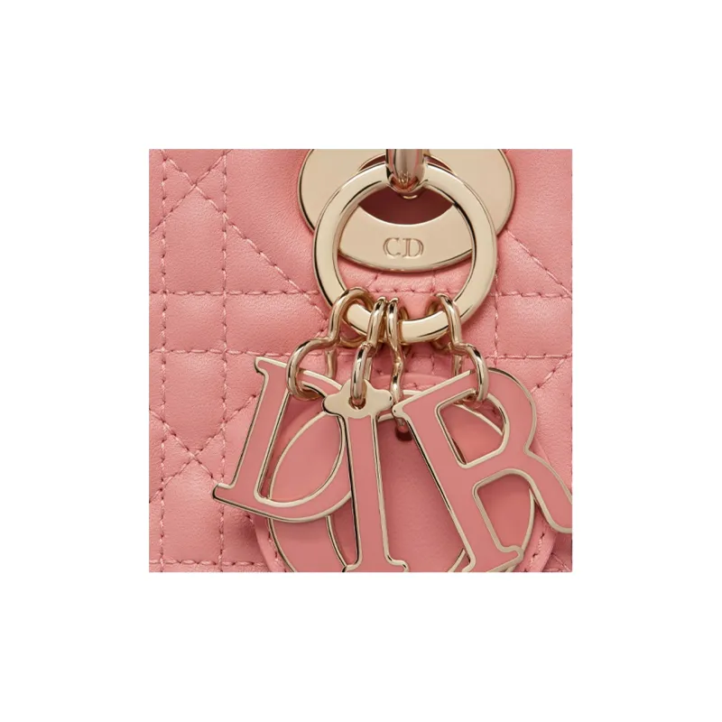 DIOR Lady Dior Sheepskin Daisie Bag Portable Crossbody Bag Shoulder Bag Women's Candy Color/Peachy Pink-4