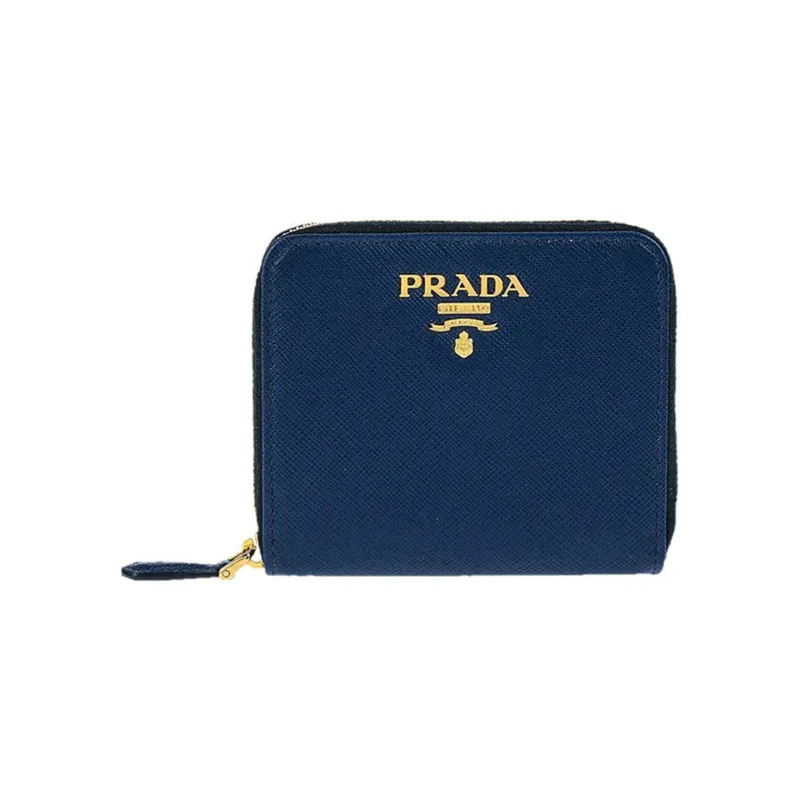 PRADA Leather Wallet Regular Women's Blue-0