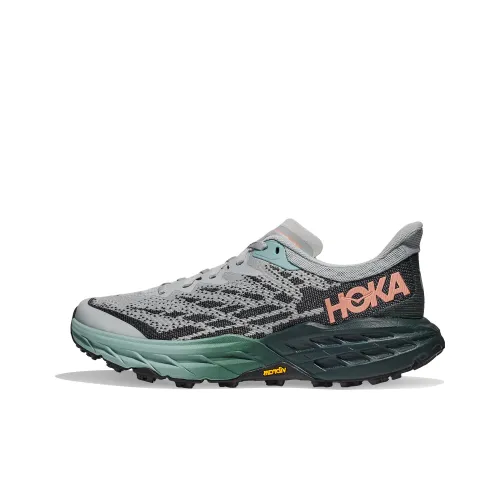 HOKA ONE ONE Speedgoat 5 Running Shoes Women's Low-Top Dusty Gray/Red Pine