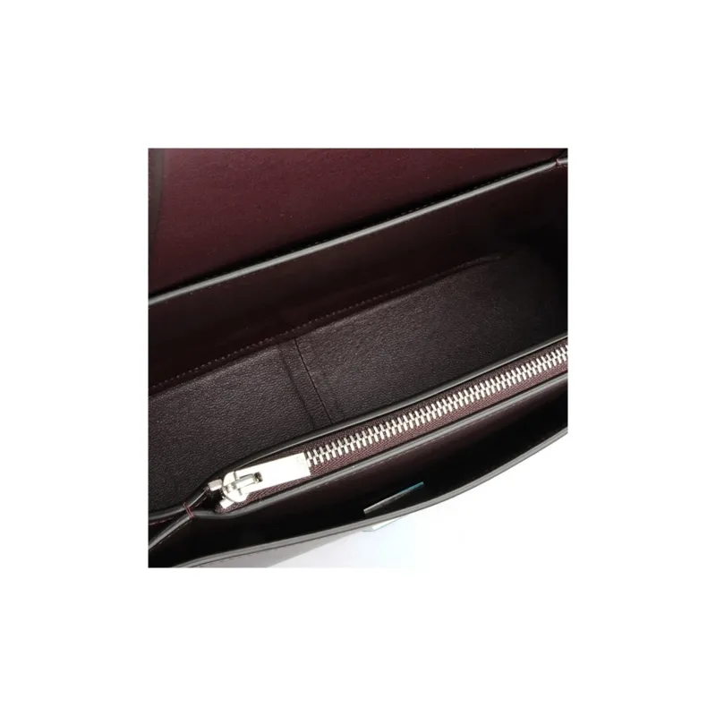 CELINE Smooth Calf Leather Frame Bag Shoulder Bag Crossbody Bag Medium Size Women's Red Brown/Blue-2