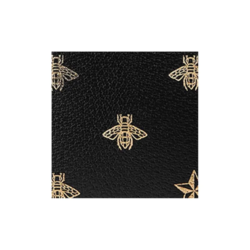 GUCCI Cow Leather Wallet Men's Black-5