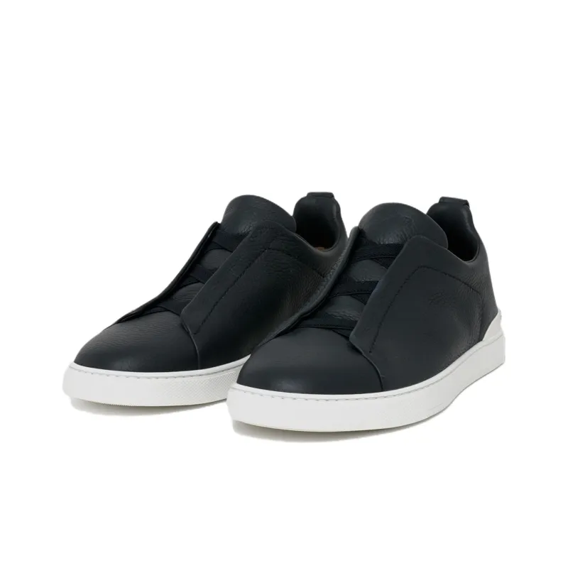 Zegna Deerskin Triple Stitch Navy Blue-1