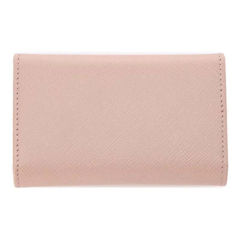 PRADA Cow Leather Key Pouch Regular Women's Nude Pink-2