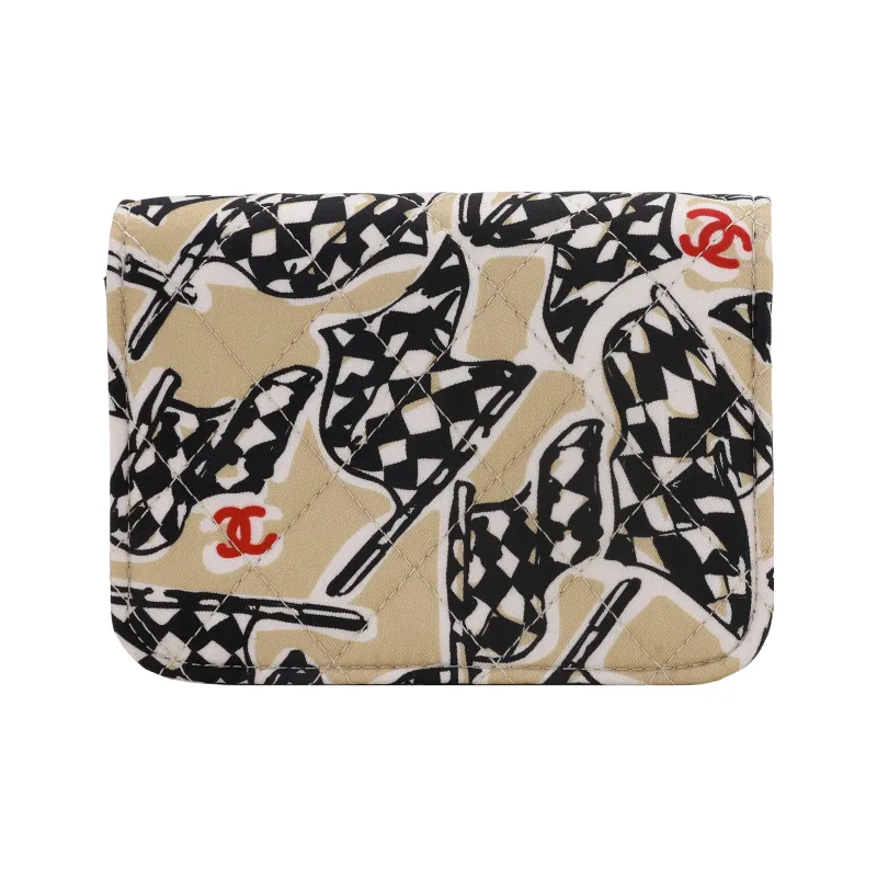 CHANEL Cotton Shoulder Bag, Crossbody Bag Women's Black-2