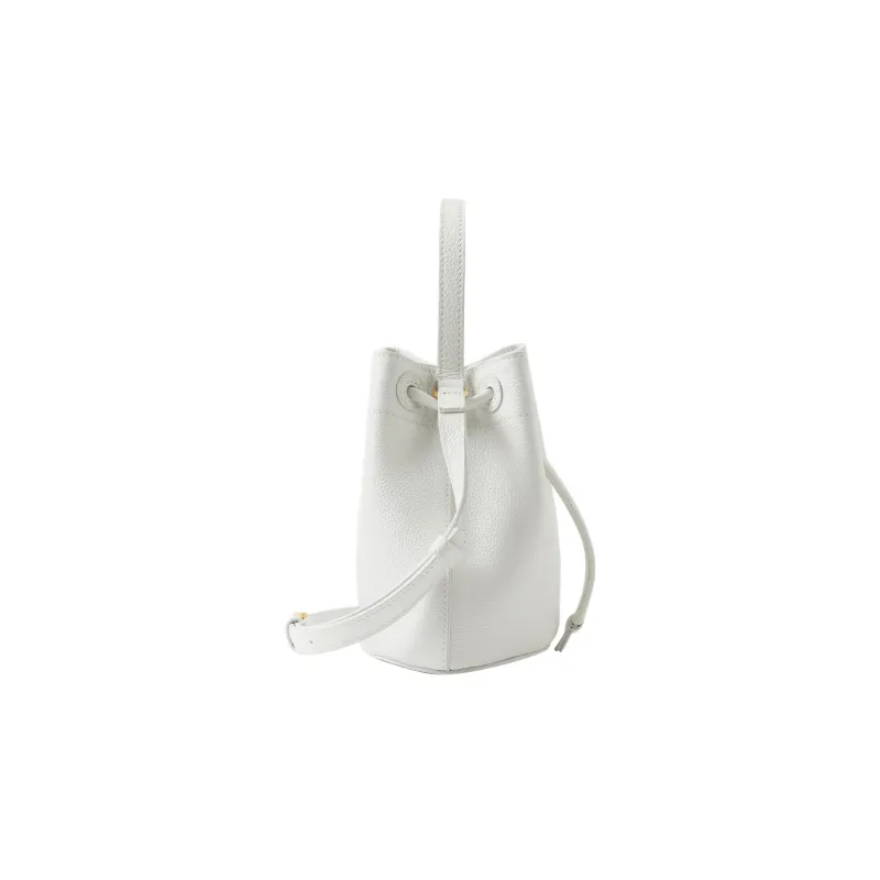Burberry Calfskin Bucket Bag Handbag Shoulder Bag Crossbody Bag Mini Women's White-1