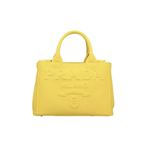 PRADA Canvas Canvas Bag Shoulder Bag Crossbody Bag Handbag Regular Women's Yellow
