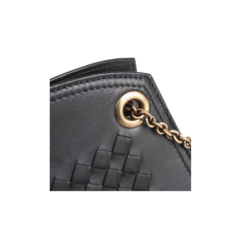 Bottega Veneta Sheepskin Shoulder Bag Crossbody Bag Women's Black-3