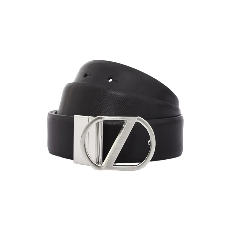 Zzegna Leather Belts Men Black-1