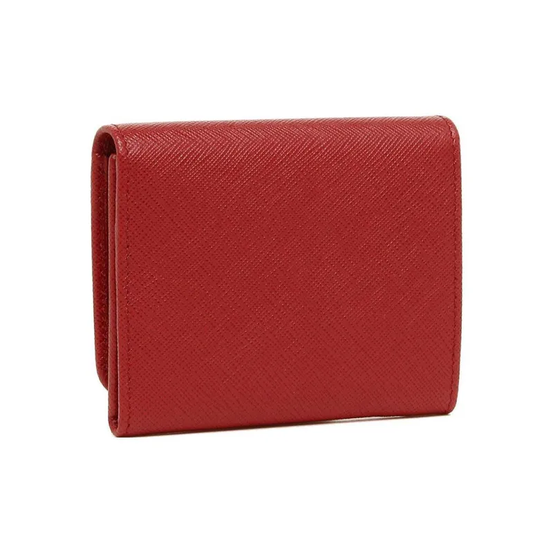 PRADA Cow Leather Coin Purses Wallets Regular Women's Red-4