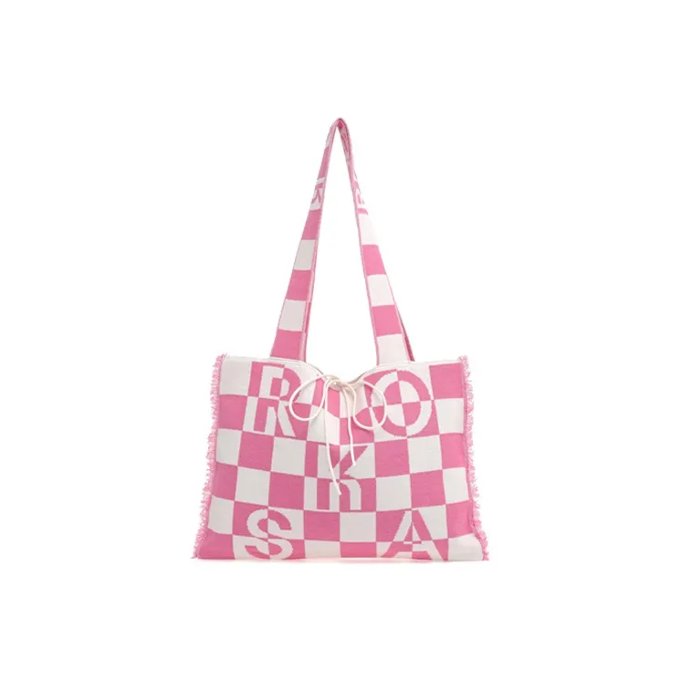 ROSA.K Blended Material Tote Bag, Handbag, Shoulder Bag Large Size Unisex Multicolor-6