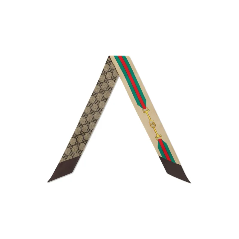 GUCCI Web Horsebit Printed Neck Bow-1
