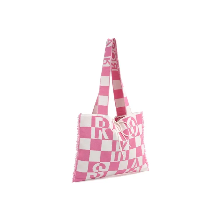 ROSA.K Blended Material Tote Bag, Handbag, Shoulder Bag Large Size Unisex Multicolor-7