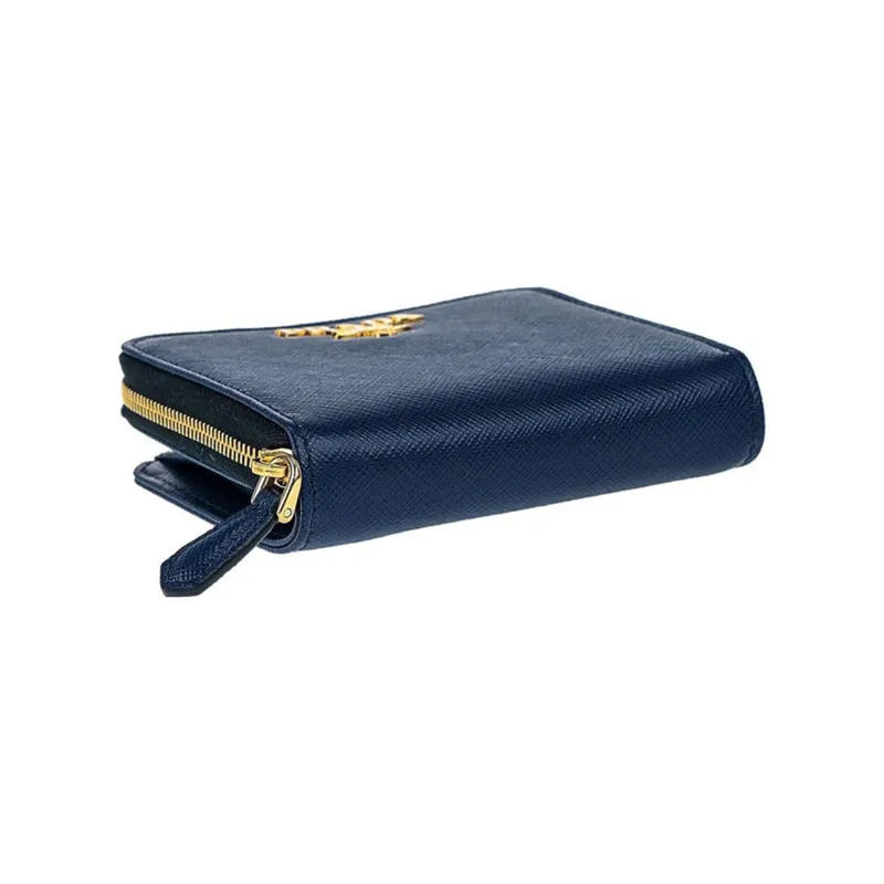 PRADA Leather Wallet Regular Women's Blue-1