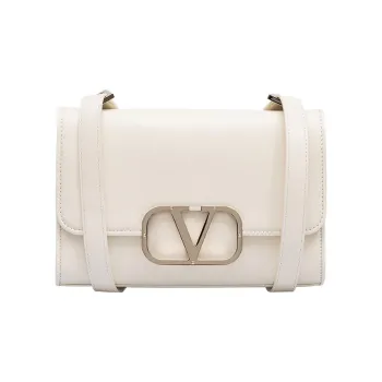 Valentino Cow Leather Crossbody Bag, Shoulder Bag Women's White