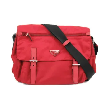 PRADA Nylon Messenger Bag Shoulder Bag Crossbody Bag Regular Women's Red