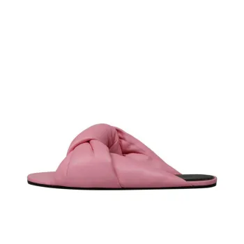 Balenciaga Drapy Leather Slides 'Pink' Women's