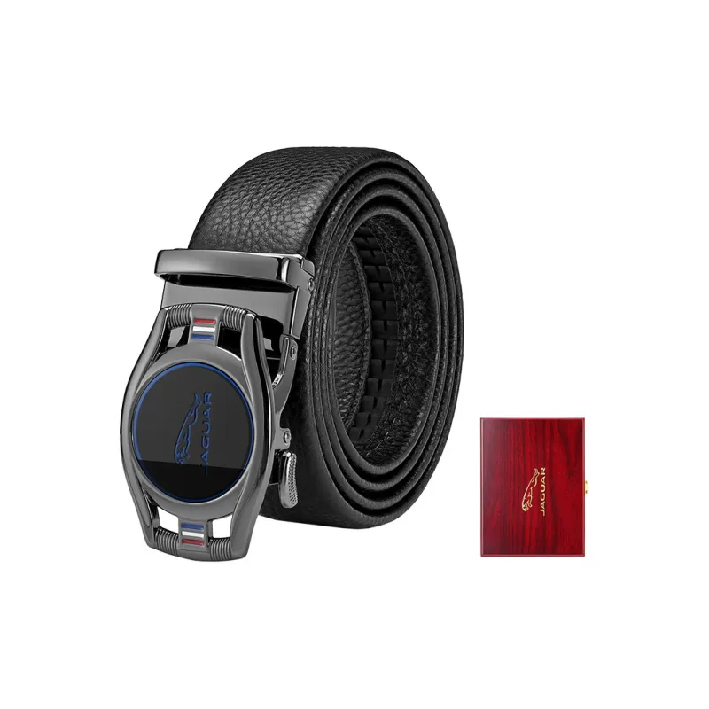 JAGUAR Cow Leather Leather Belts Men's Black Width 3.55cm-8
