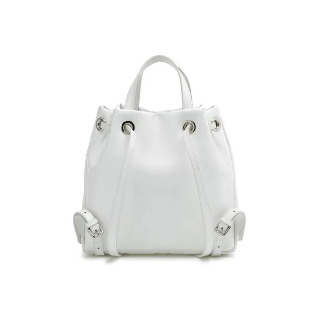 ROSA.K Cow Leather Backpack Medium Size Women's Black/White-9