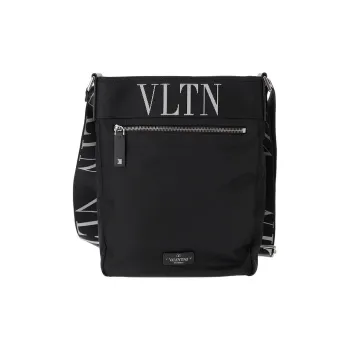 Valentino Nylon Messenger Bag Crossbody Bag Shoulder Bag Men's Black