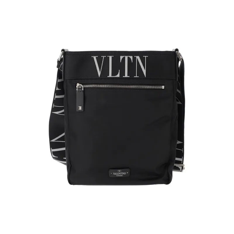 Valentino Nylon Messenger Bag Crossbody Bag Shoulder Bag Men's Black-0