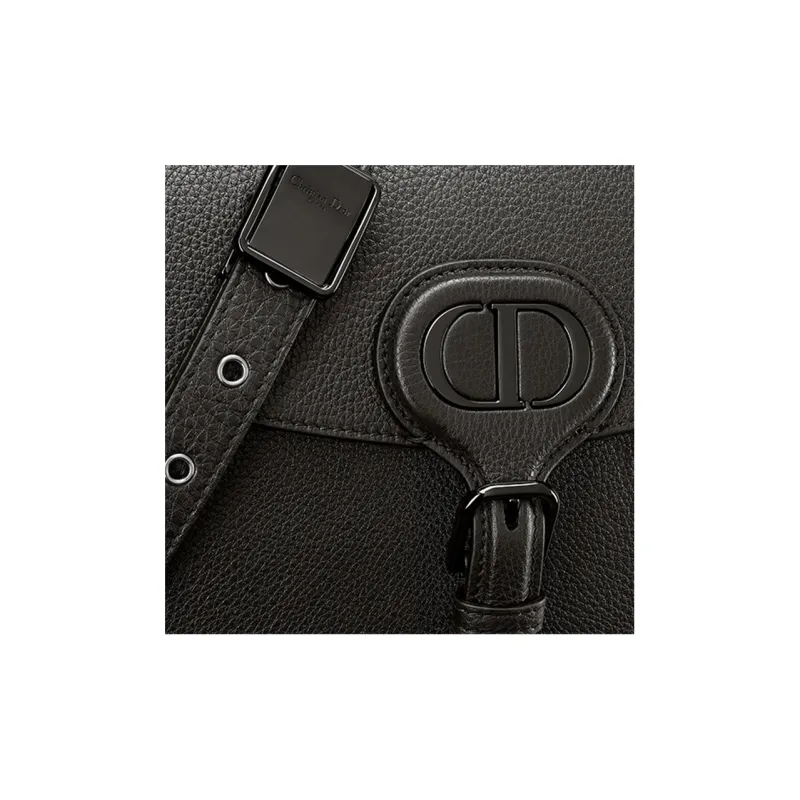 DIOR Bobby Grained Calfskin Shoulder Bag Crossbody Bag Medium Size Women's Pure Black-4