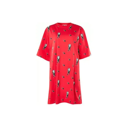 McQ Alexander McQueen Short-Sleeved Dresses Women's Red