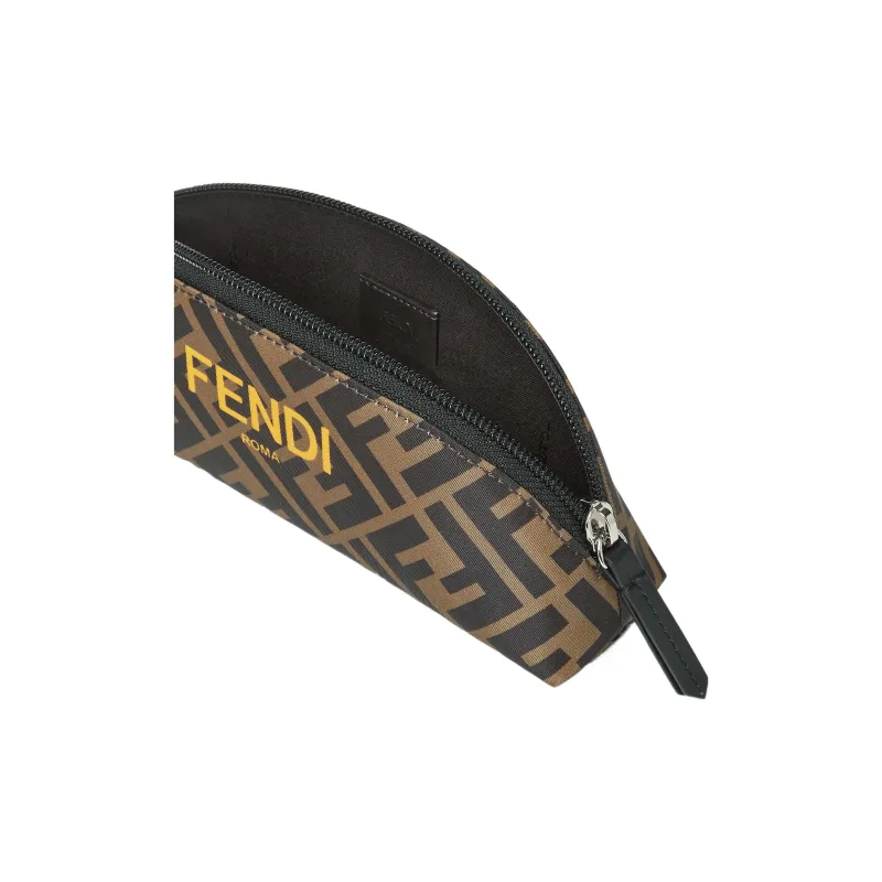 FENDI Cow Leather Pen Holder Pen Pouch Clutch Kids' Beige/Brown-2