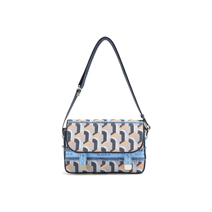 ROSA.K Cow Leather Crossbody Bag Medium Size Women's Navy Blue-0