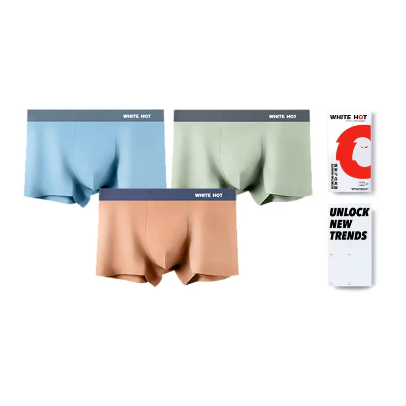 WHITE HOT Underpants Men's Gift Box Set Solid Color-27