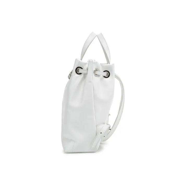 ROSA.K Cow Leather Backpack Medium Size Women's Black/White-8