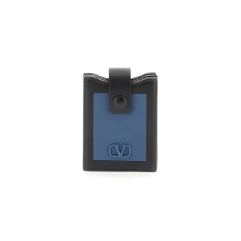Valentino Cow Leather Card Holder Men's Black