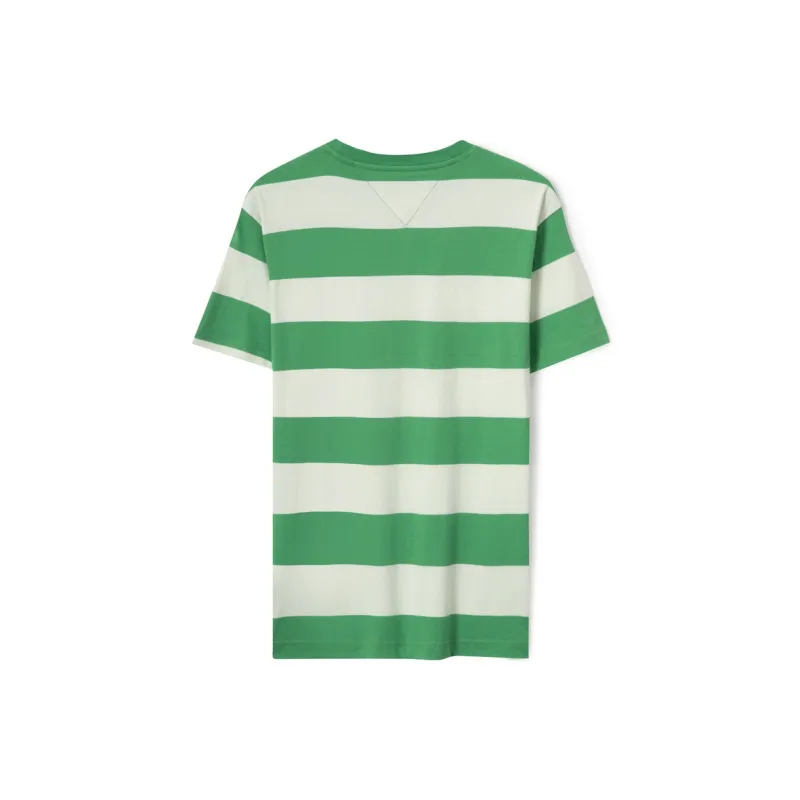 Tommy Hilfiger T-Shirts Men Green White Stripes-1