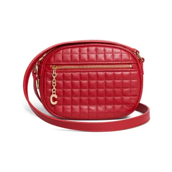 CELINE Calfskin Small Square Camera Bag Shoulder Bag Crossbody Bag Small Size Women's Red