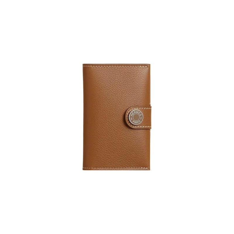 HERMES R.M.S Evercolor Calfskin Card Holder Men's Brown-0