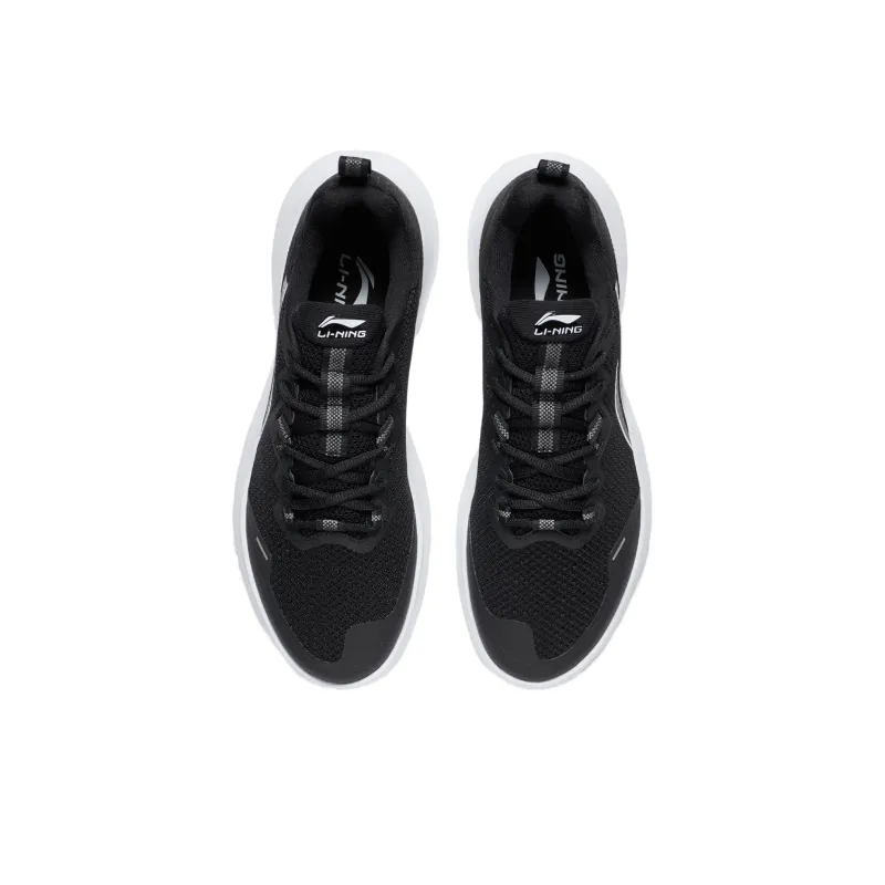 LiNing Anti Slip And Wear Resistant Support Low Top Casual Running Shoes Men's Black White-3