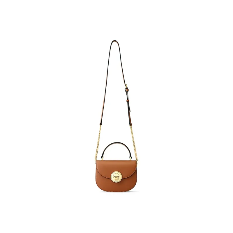 FION Genuine Cow Leather Saddle Bag, Shoulder Bag, Crossbody Bag, Handbag Trumpets Women's Classic Black/Caramel-12