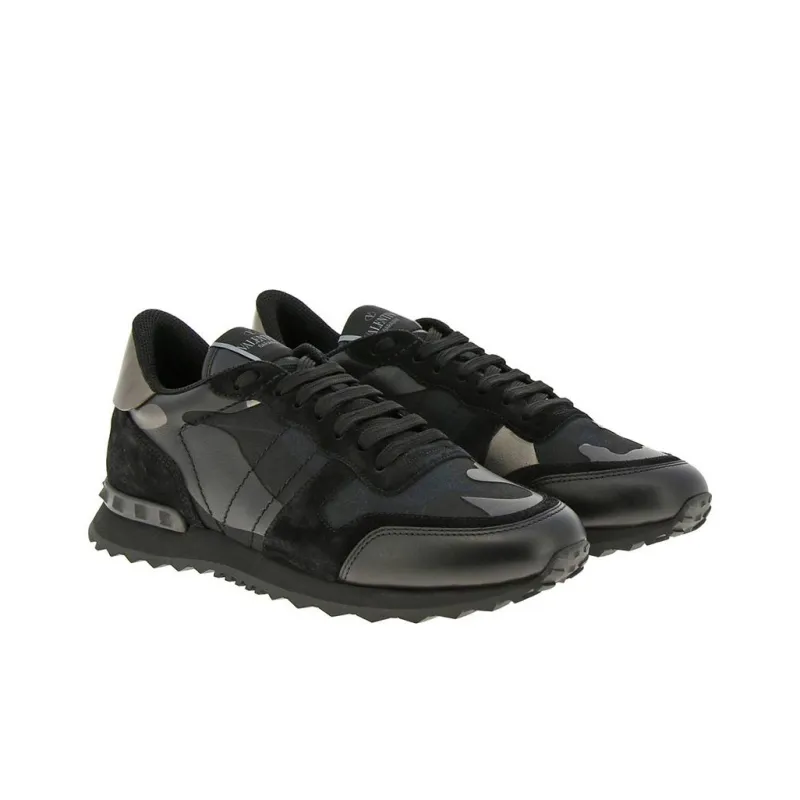 Valentino Rockrunner Low Top Sports Casual Shoes Men's Black-2