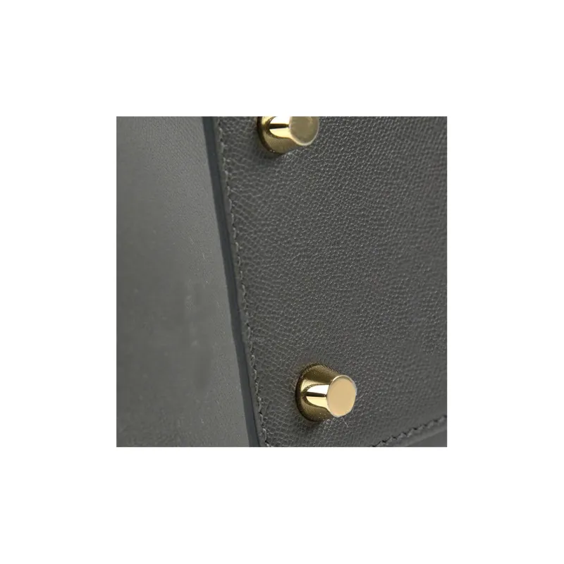 HERMES Kelly Madame Leather Kelly Bag Handbags Regular Women's 88 Graphite Graphite Gray-5