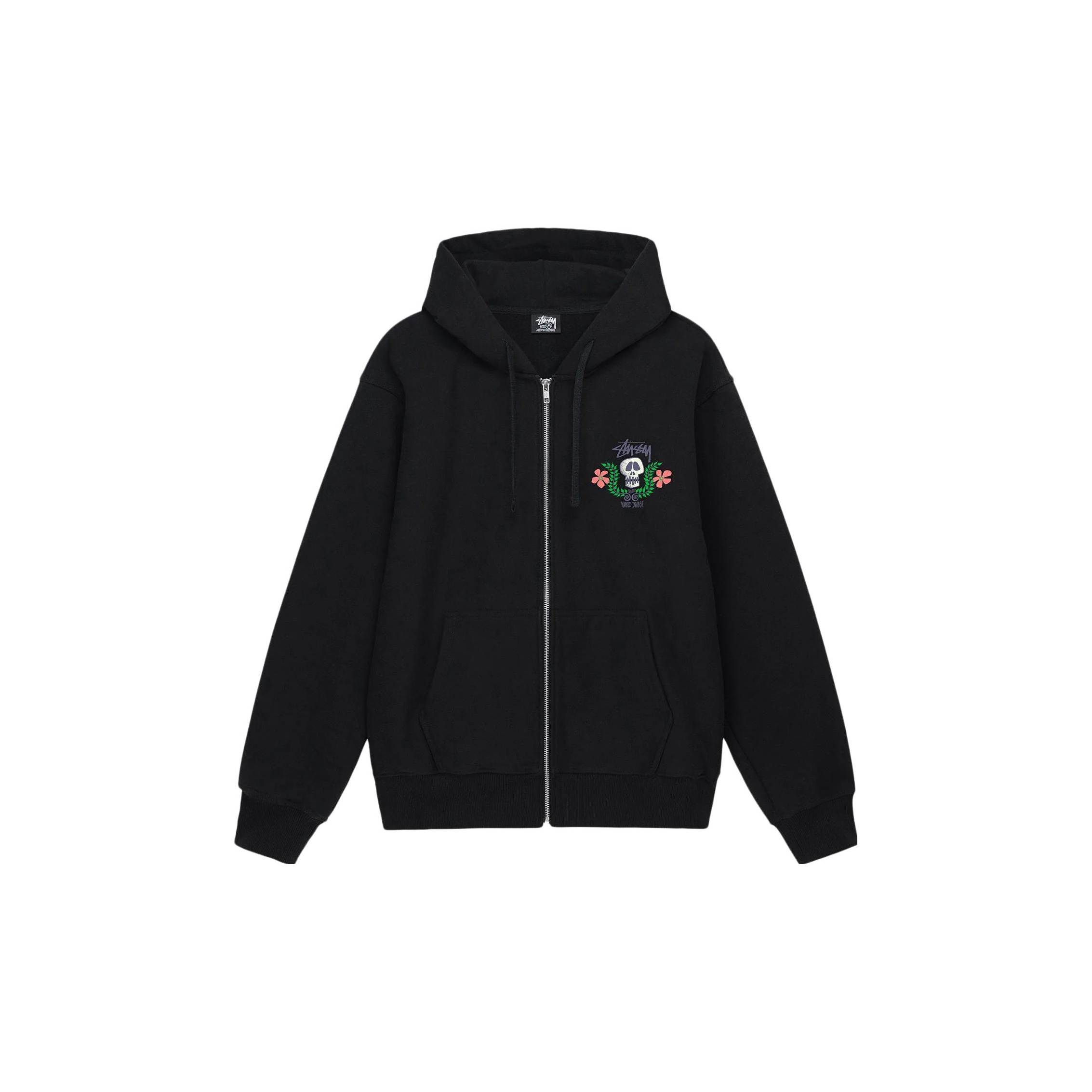 Stussy Skull Crest Zip Hoodie Purple S - POIZON