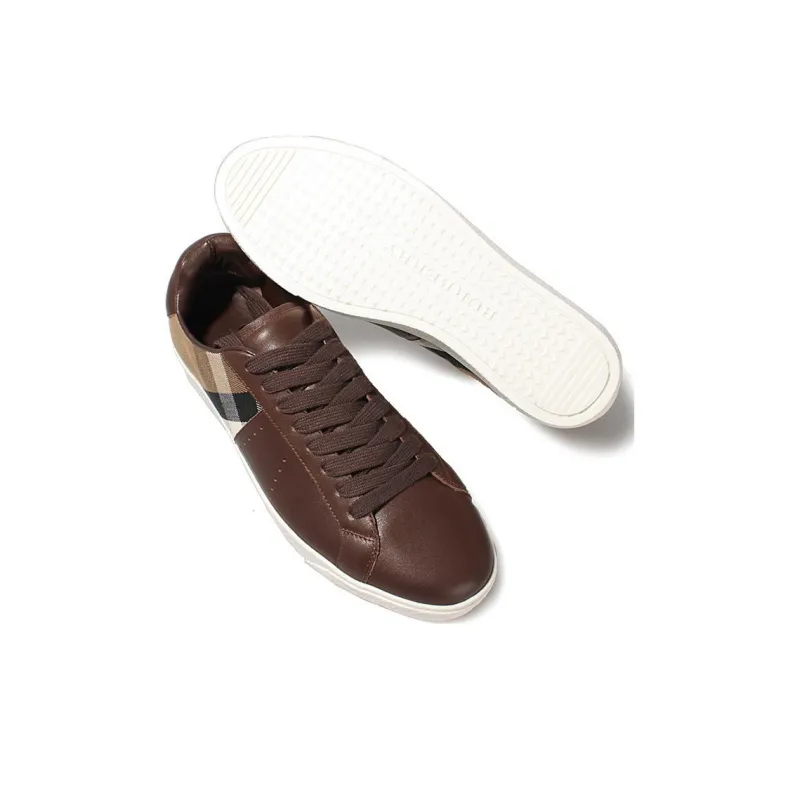 Burberry Low Top Skateboard Shoes Men's Brown-4