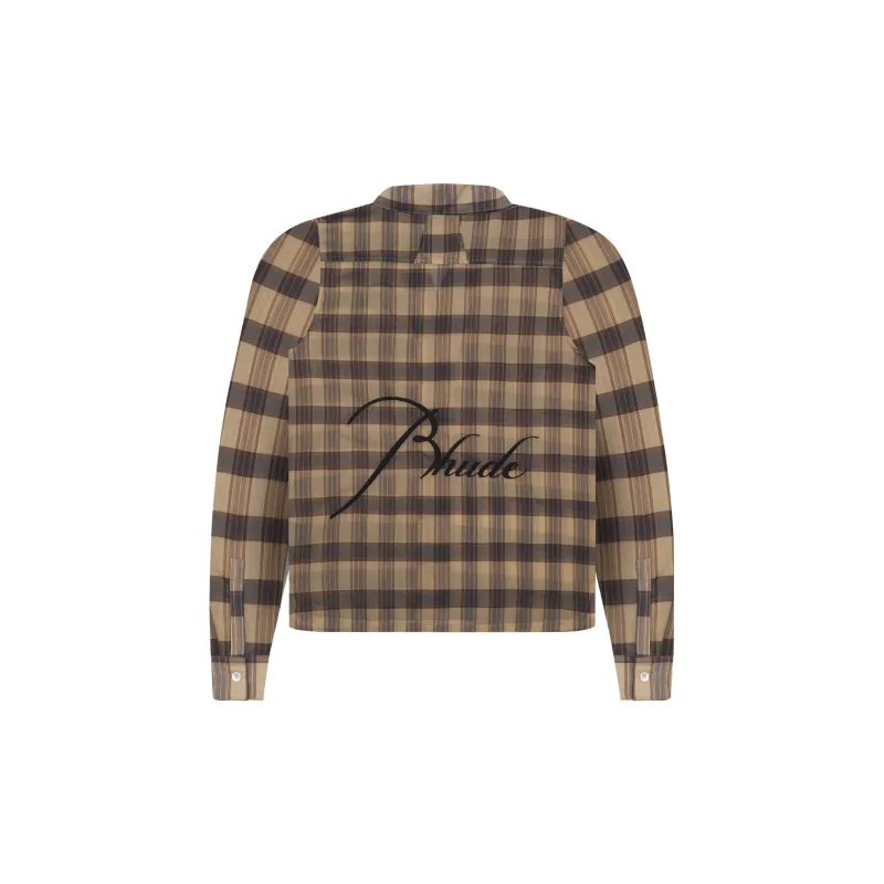 RHUDE Sheer Plaid Button Down-1
