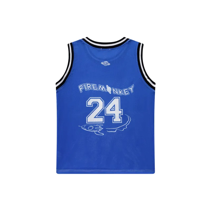 FireMonkey Basketball Jerseys Unisex Klein Blue-6