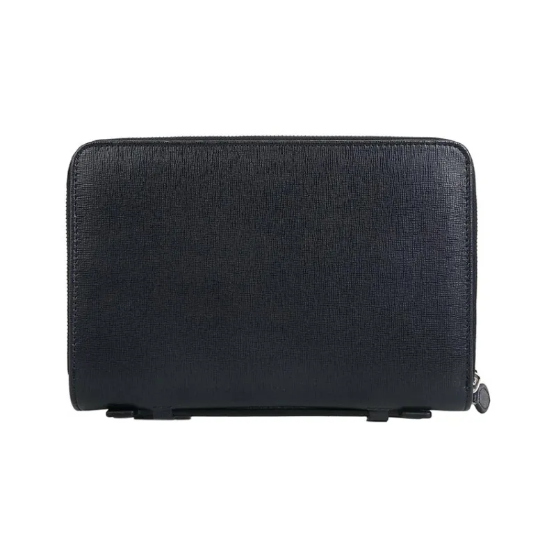 EMPORIO ARMANI Cow Leather Wallet Coin Purse, Clutch Men's Blue-2